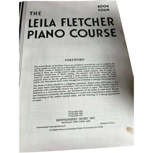 Vintage Bundle of 2 Leila Fletcher Piano Course Sheet Music Books 1 & 4 Paperbac - Picture 9 of 12